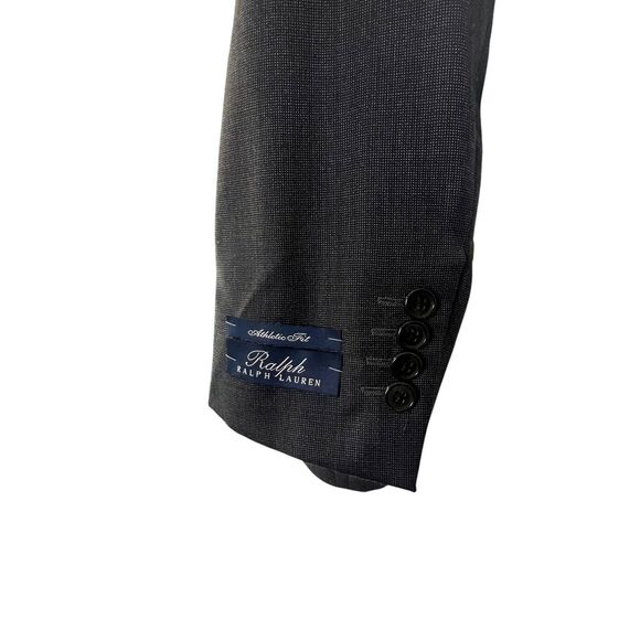 Ralph Lauren Blazer Coat Men's Size 40L Athletic Fit Wool Natural Gray - Picture 3 of 11